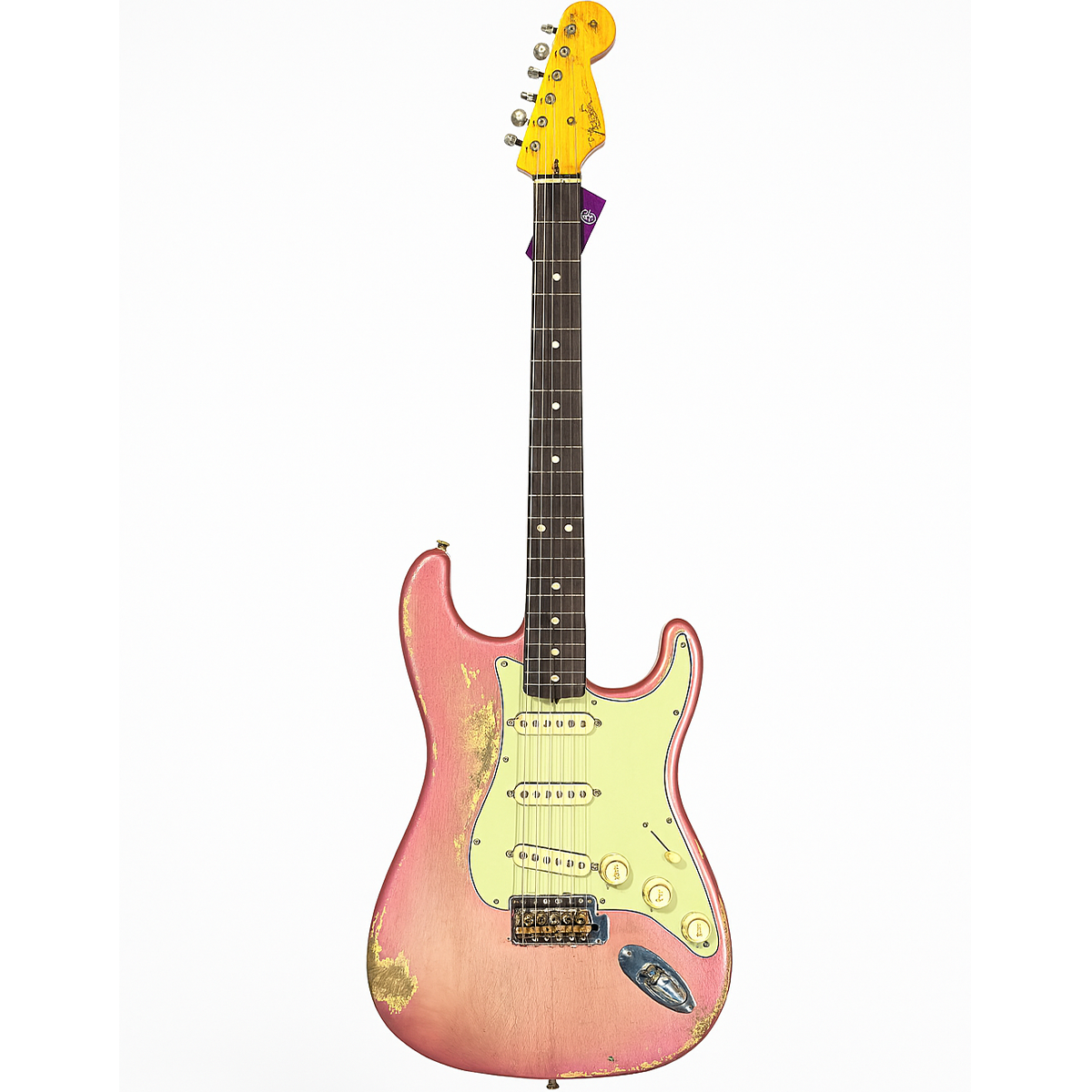 Fender Custom Shop Masterbuilt Greg Fessler 1960 Stratocaster Relic Electric Guitar in Burgundy Mist Soft Burst