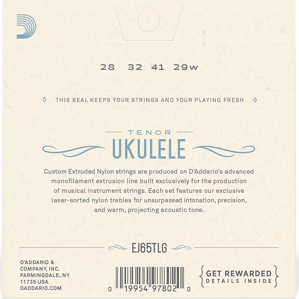 D’Addario EJ65TLG Pro Arté Custom Extruded Nylon Tenor Low G Ukulele Strings