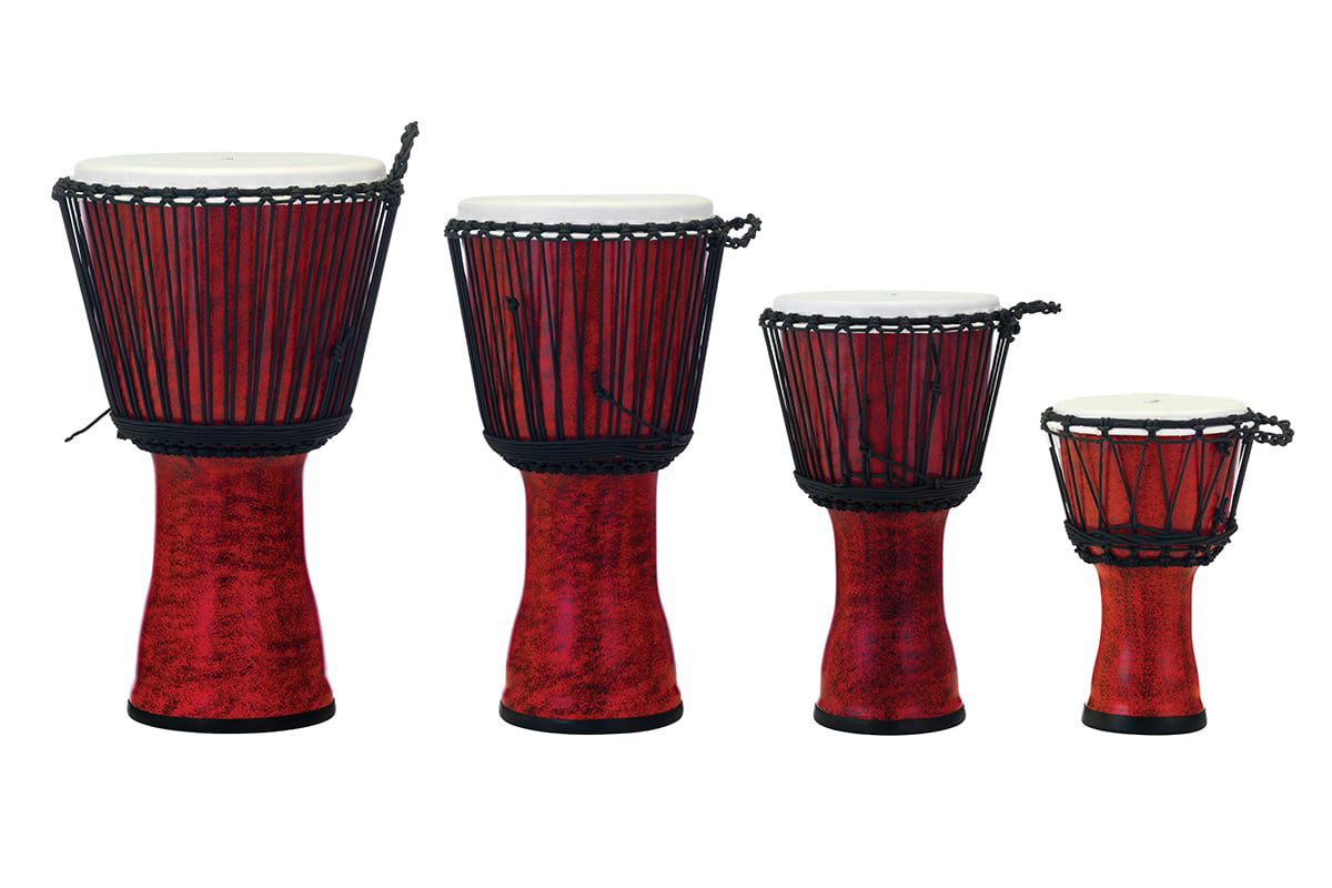 Pearl Percussion 7" Synthetic Shell Rope Tuned Djembe in Molten Scarlet