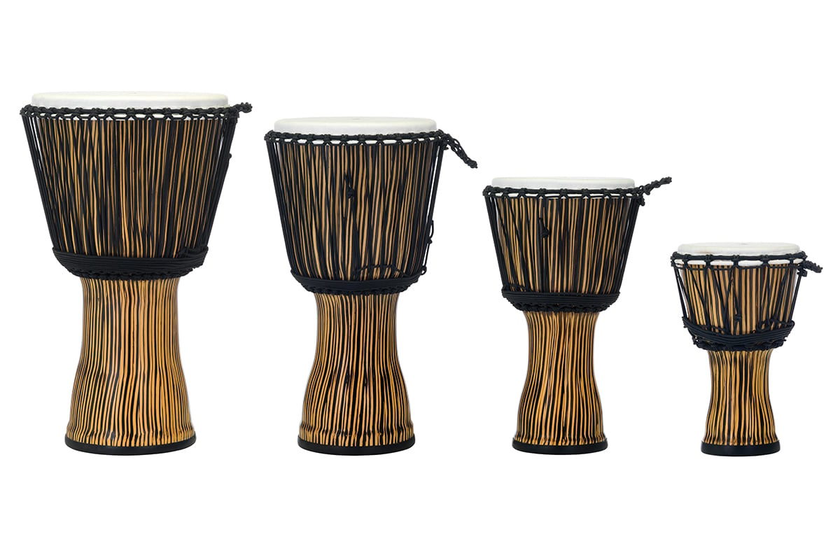 Pearl Percussion 10" Synthetic Shell Rope Tuned Djembe in Zebra Grass