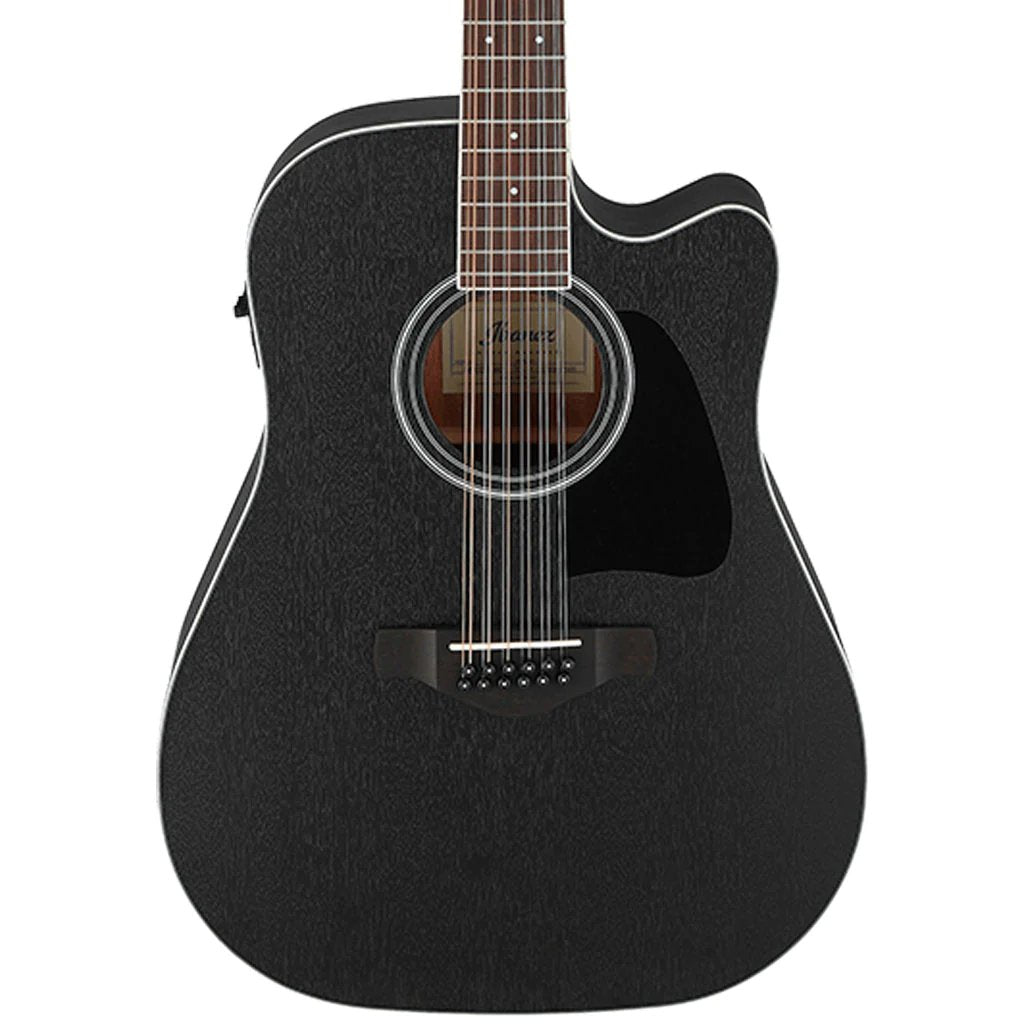 Ibanez AW8412CE 12 String Acoustic Electric Guitar in Weathered Black Open Pore