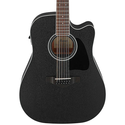 Ibanez AW8412CE 12 String Acoustic Electric Guitar in Weathered Black Open Pore