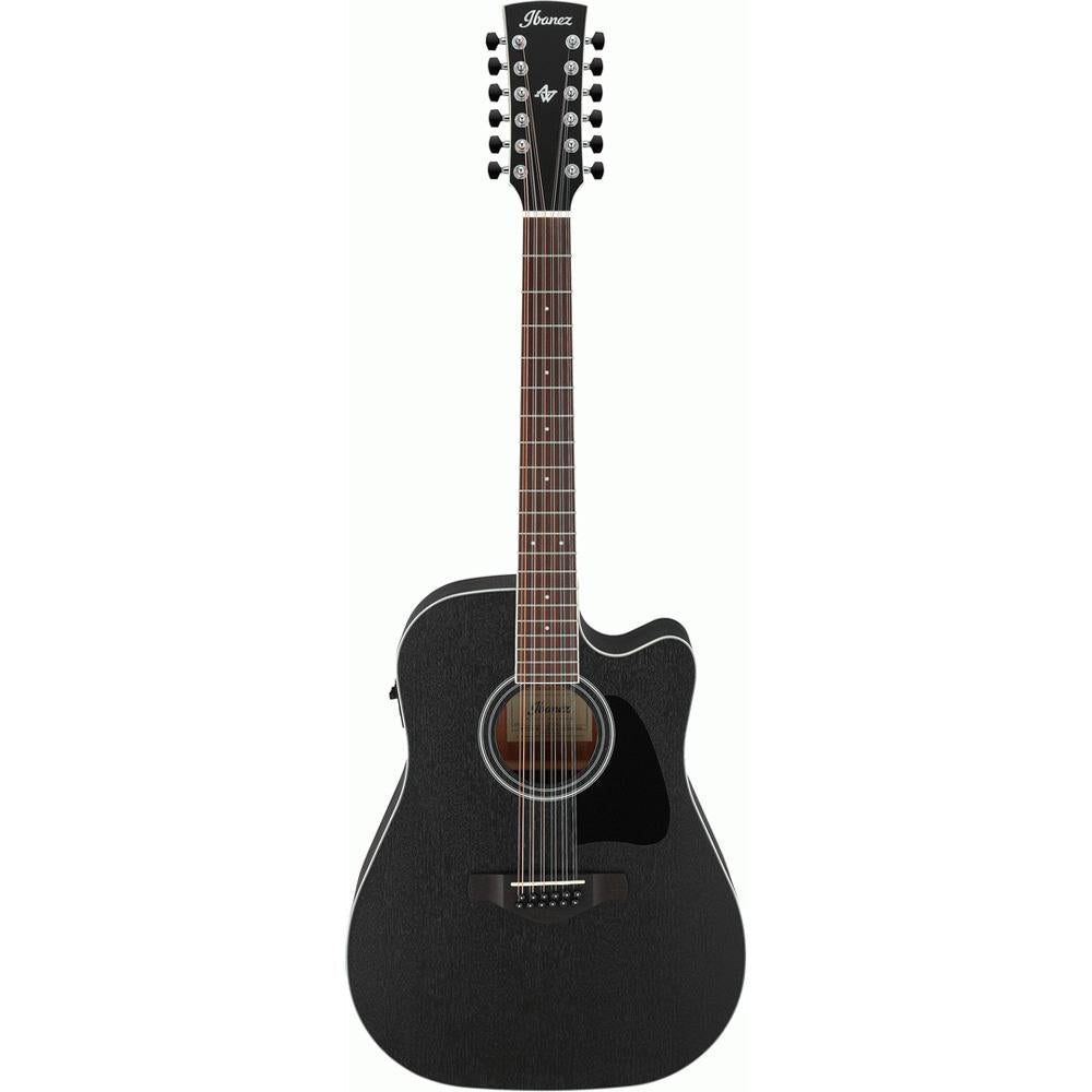Ibanez AW8412CE 12 String Acoustic Electric Guitar in Weathered Black Open Pore