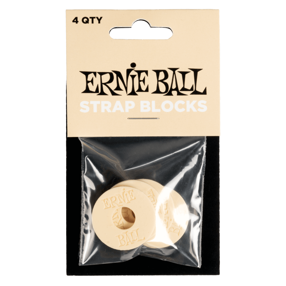 Ernie Ball Strap Blocks 4pk in Cream