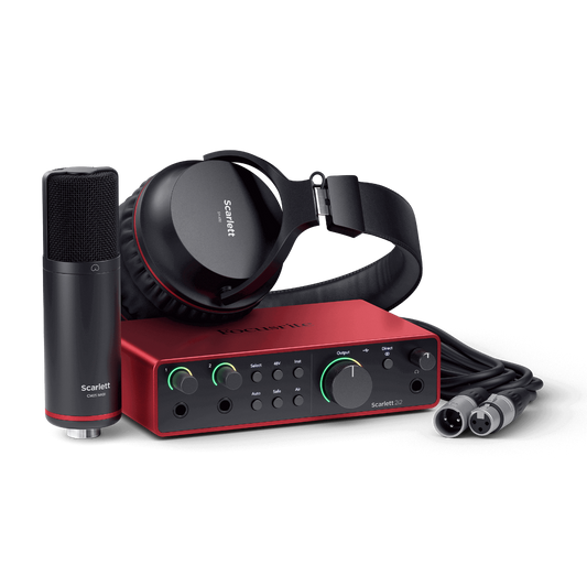 Focusrite Scarlett 2i2 Studio 4th Gen 2 in 2 out Interface, Condenser Mic & Headphones