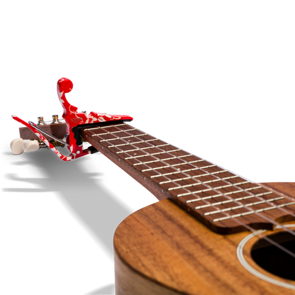 Kyser Quick Change Capo for Ukulele in Red Hibiscus