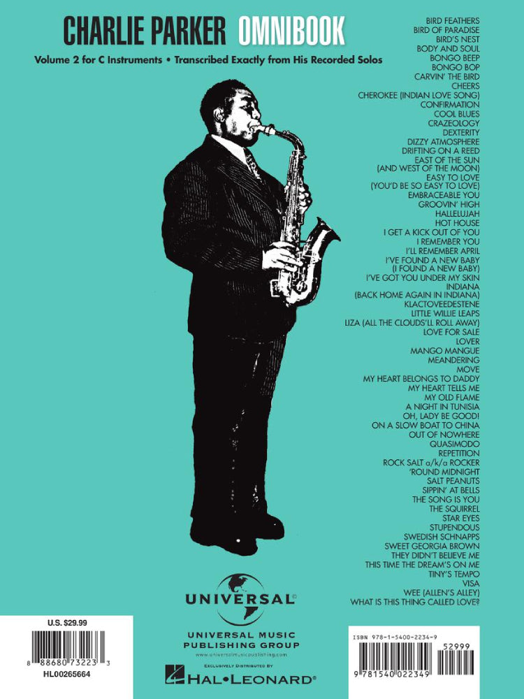 Charlie Parker Omnibook Volume 2 For C Instruments