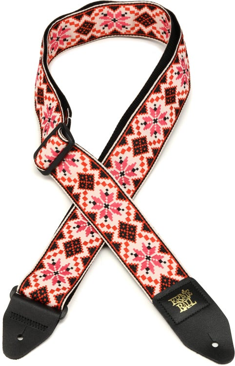 Ernie Ball Classis Jacquard Guitar Or Bass Strap in Cinnamon Needlepoint