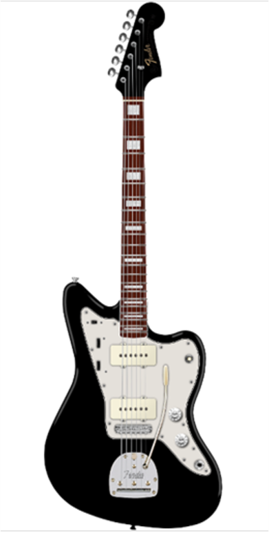 Fender American Vintage II 1966 Jazzmaster, AAA Flame Maple Neck, Rosewood Fingerboard, Black w/ matching headcap