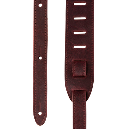 PRS Reversible Garment Leather/Suede Birds Guitar Strap in Oxblood