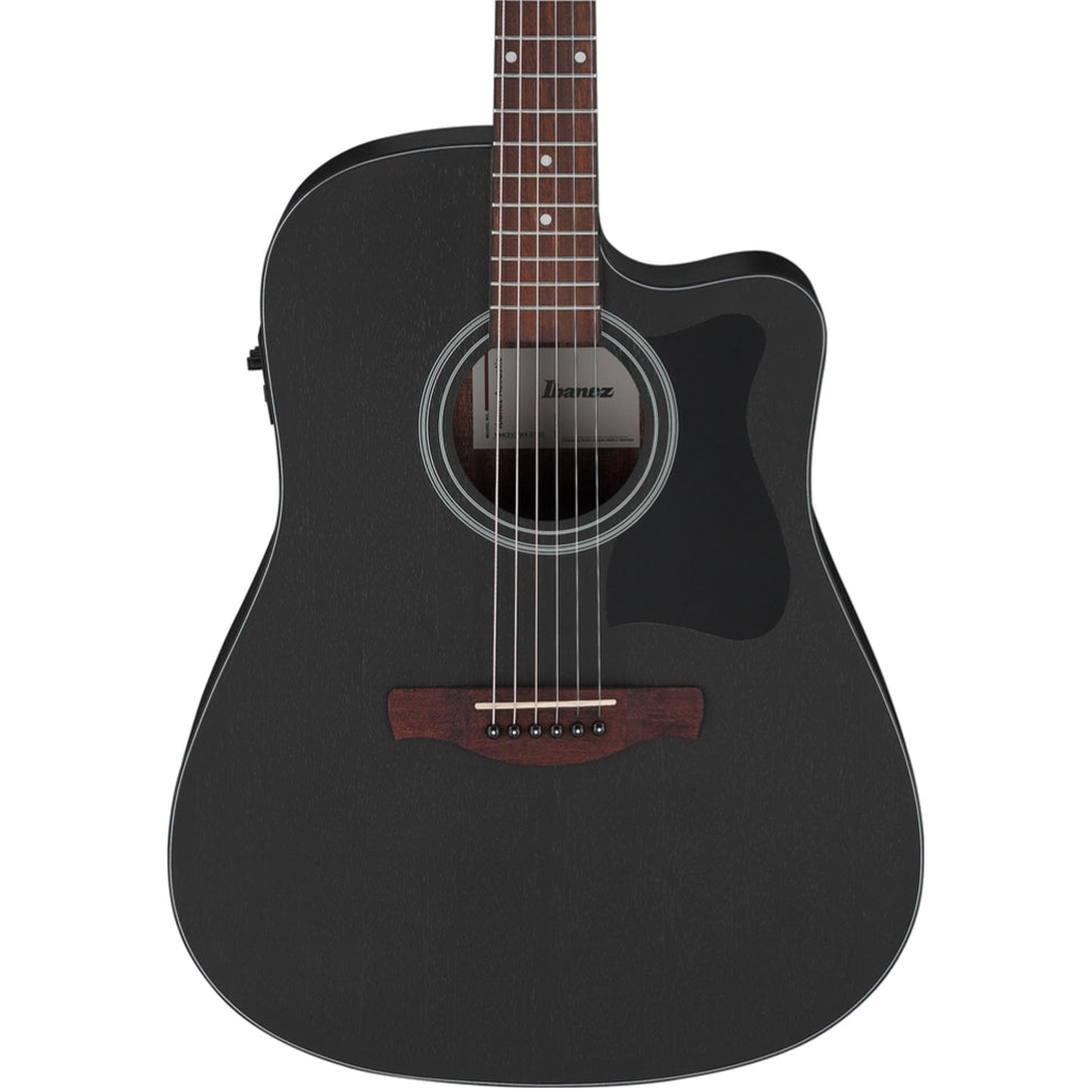 Ibanez V44CE Electric Acoustic Guitar in Weathered Black Open Pore