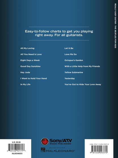 The Beatles for Kids Really Easy Guitar Series 14 Songs with Chords Lyrics & Basic Tab