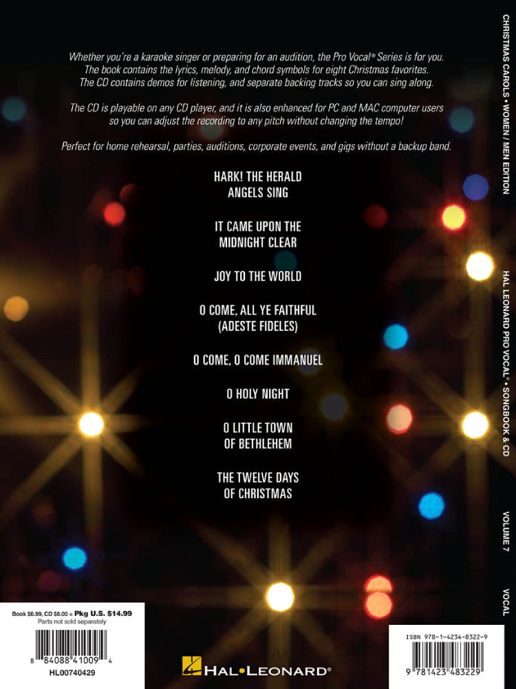 Christmas Carols Pro Vocal Male/Female Edition Volume 7 Bk/Cd