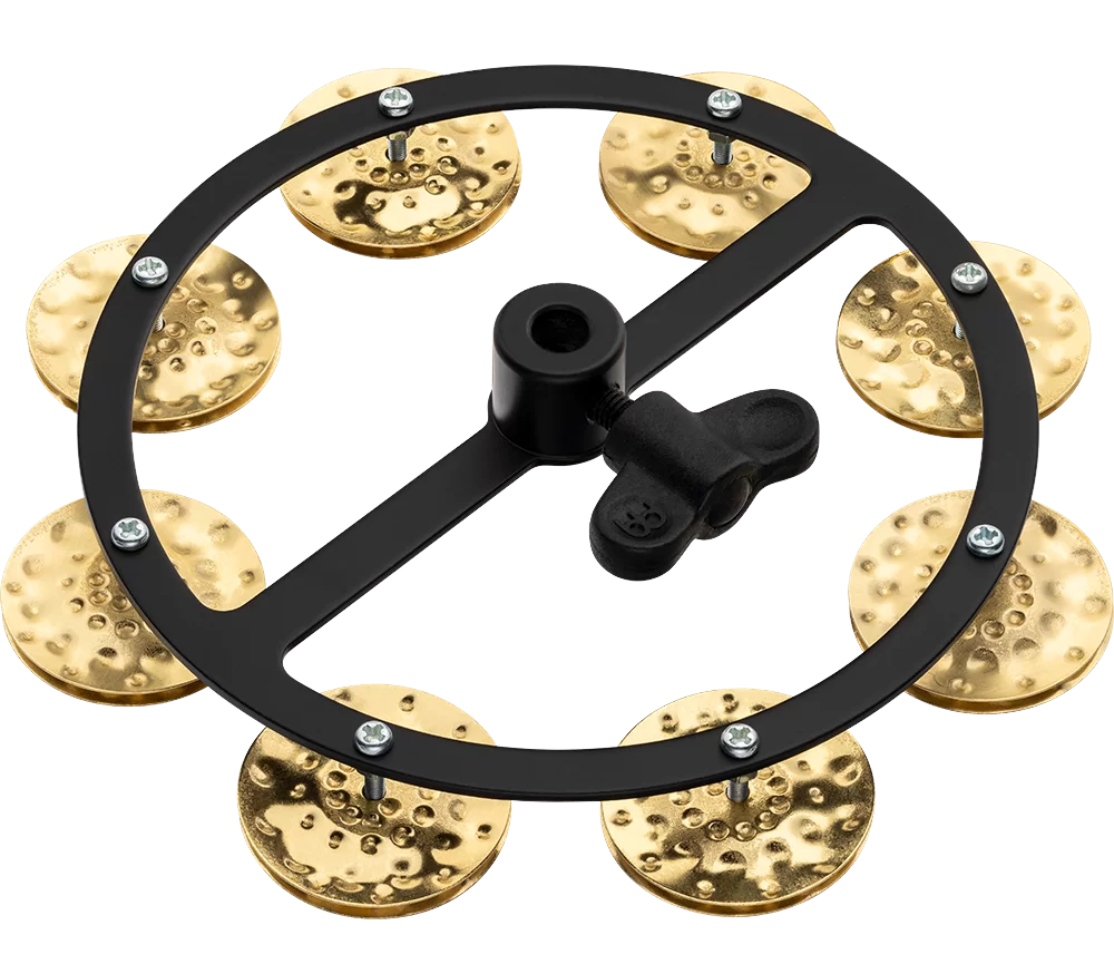 Meinl Percussion HTHH1BBK Headliner Series Hihat Tambourine Single Row Hammered Brass Jingles 5"