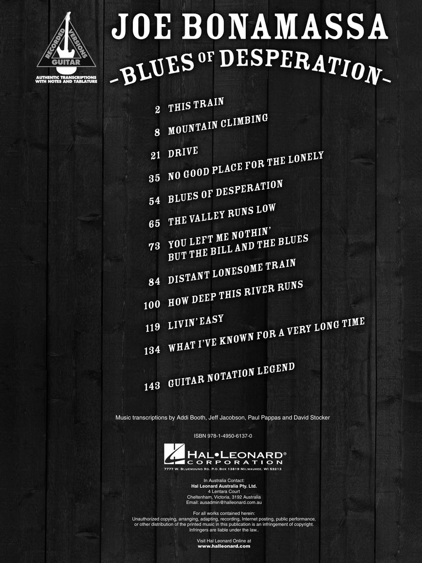 Joe Bonamassa Blues of Desperation Guitar Tab
