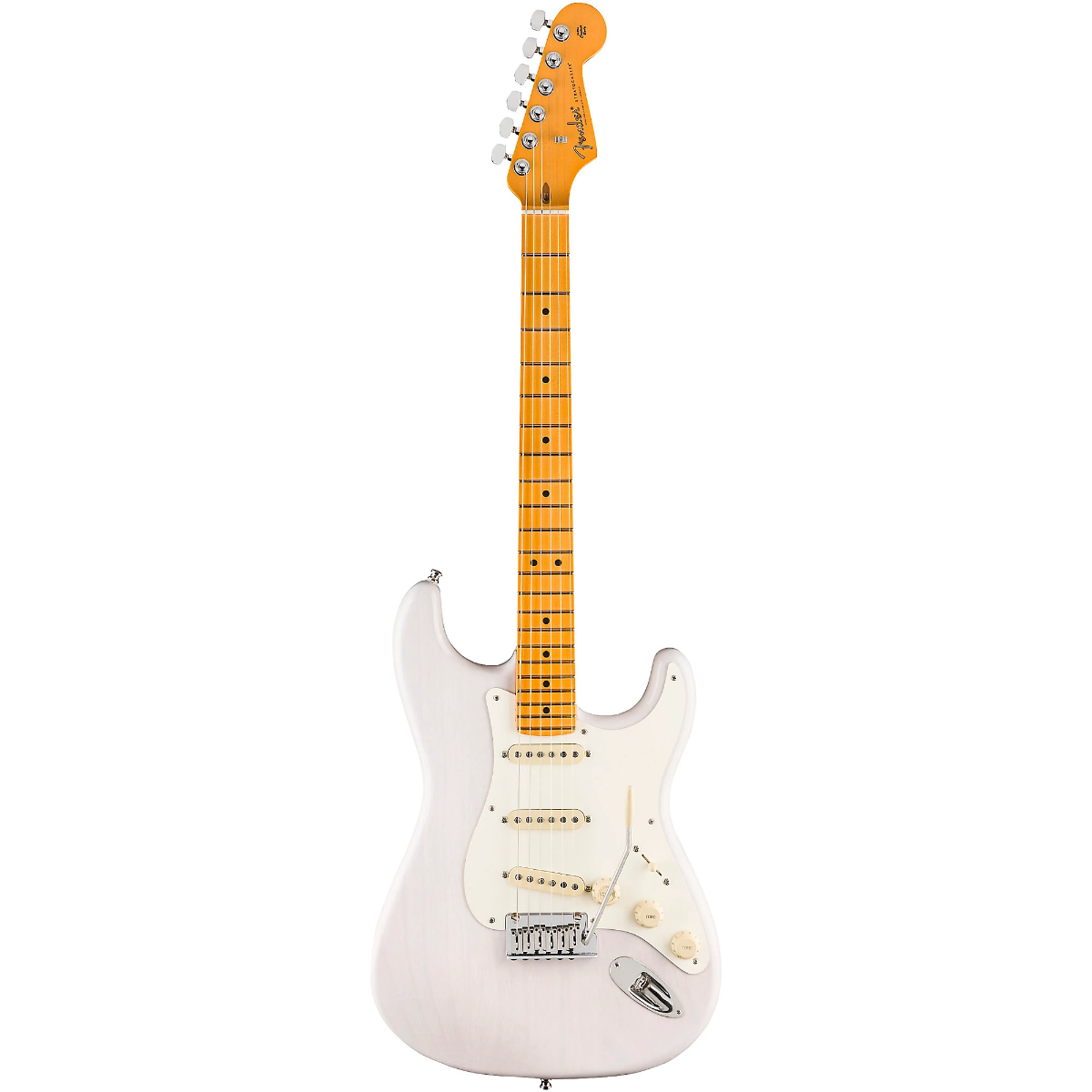 Fender American Ultra Luxe Vintage '50s Stratocaster Electric Guitar, Maple Fingerboard in White Blonde