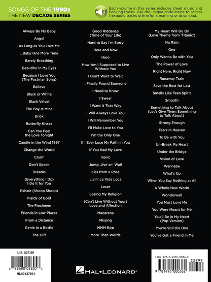 Songs of the 1990s The New Decade Series PVG BK/OLA