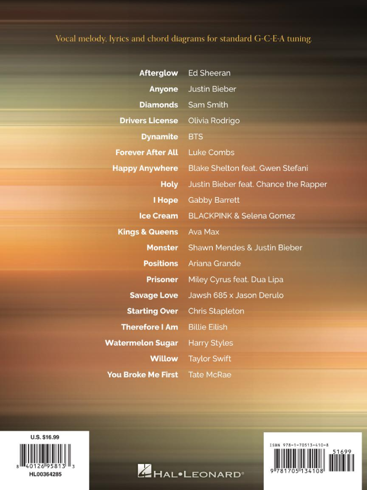 Chart Hits of 2020-2021 for Ukulele 20 Top Singles to Strum and Sing