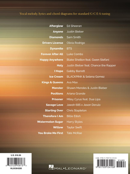 Chart Hits of 2020-2021 for Ukulele 20 Top Singles to Strum and Sing