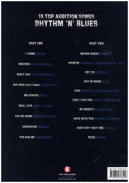 Audition Songs 19 Top Rhythm N Blues Bk/Cd