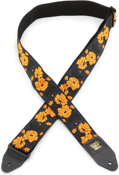 Ernie Ball Classic Jacquard Guitar Or Bass Strap in Tangerine Rose