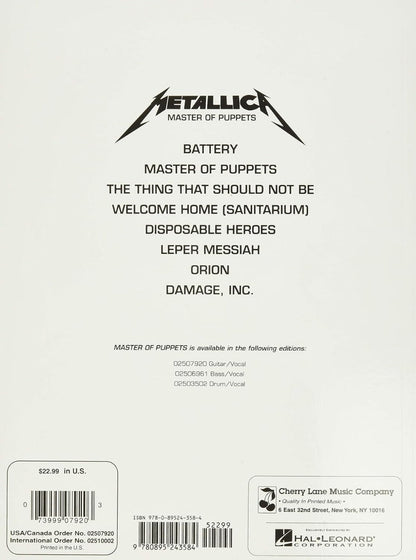Metallica Master Of Puppets Guitar Tab