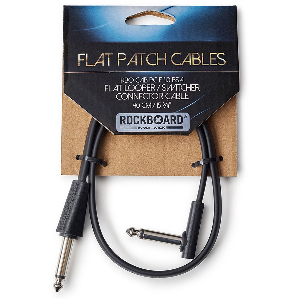 Warwick RockBoard 40cm Standard Flat Patch Looper Switcher Connector Cable in Black