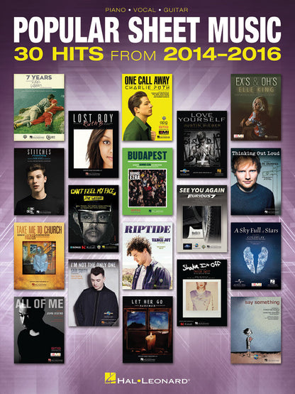 Popular Sheet Music 30 Hits From 2014-2016 PVG
