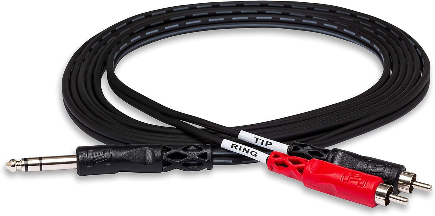 Hosa TRS202 1/4" TRS to Dual RCA Insert Cable 2 Meters