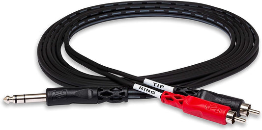Hosa TRS202 1/4" TRS to Dual RCA Insert Cable 2 Meters