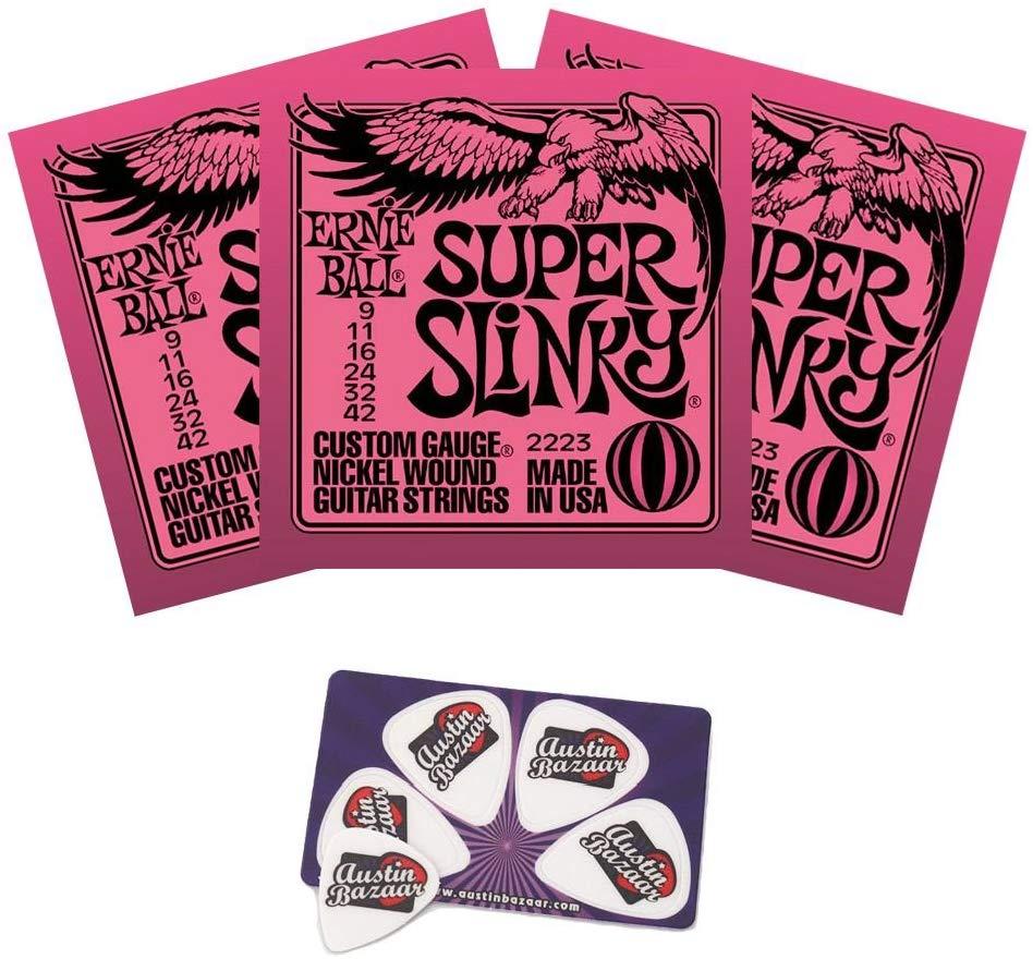 Ernie Ball SUPER SLINKY NICKEL WOUND ELECTRIC GUITAR STRINGS 9-42 GAUGE