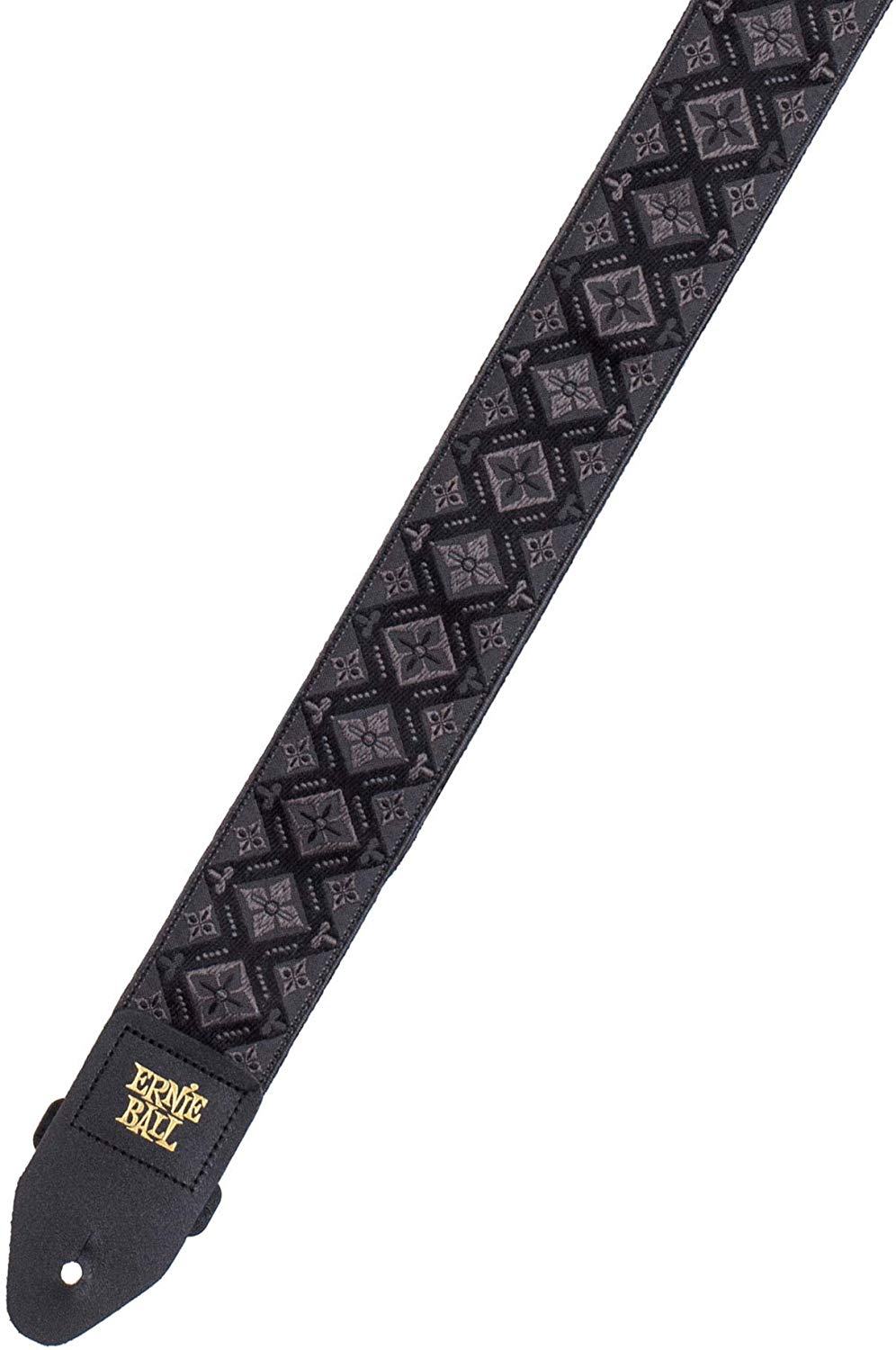 Ernie Ball Jacquard Guitar Strap Or Bass Strap in Regal Black