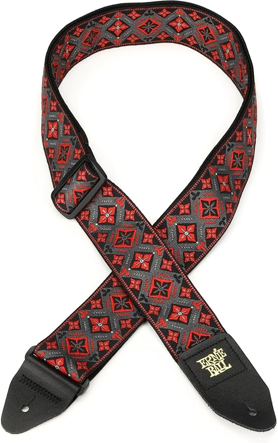 Ernie Ball Classis Jacquard Guitar Or Bass Strap in Red King