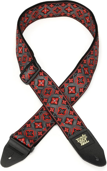 Ernie Ball Classis Jacquard Guitar Or Bass Strap in Red King