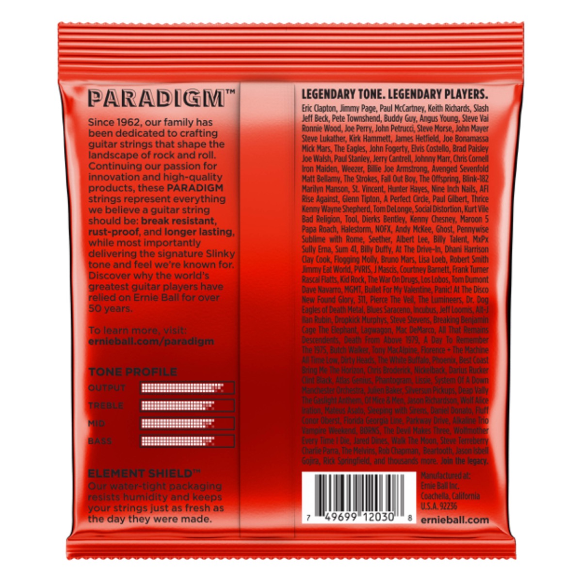 Ernie Ball SKINNY TOP HEAVY BOTTOM SLINKY PARADIGM 7 STRING ELECTRIC GUITAR STRINGS 10-62 GAUGE