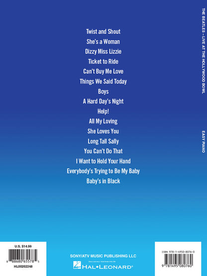 The Beatles Live At The Hollywood Bowl Easy Piano