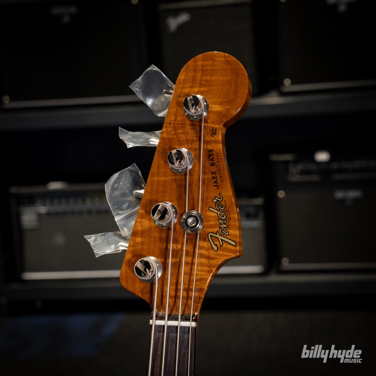 Fender Custom Shop Artisan Maple Burl Jazz Bass Guitar in Aged Natural