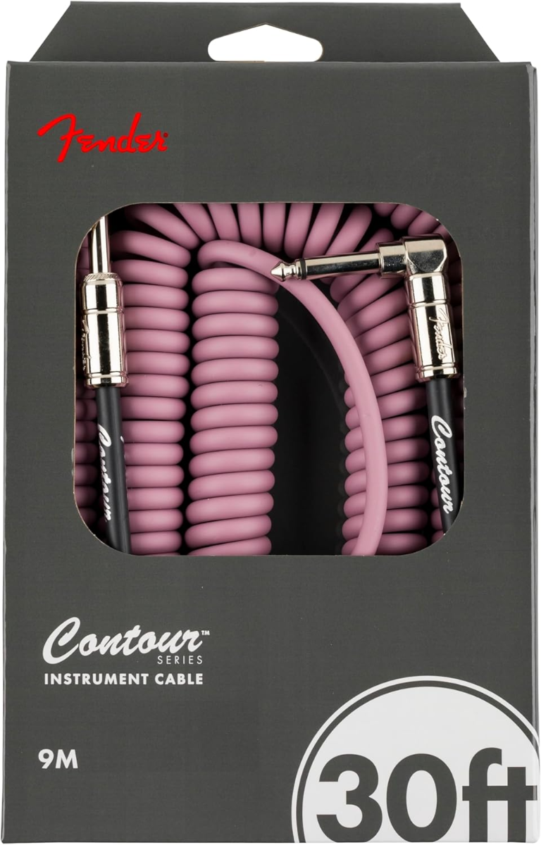 Fender Contour™ Series 30'  Coil Instrument Cable in Burgundy Mist