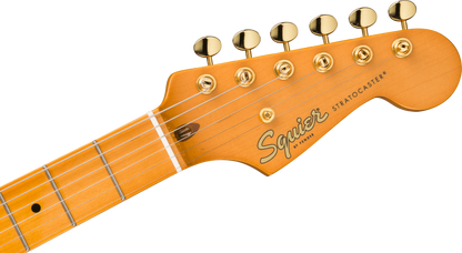 Squier FSR Classic Vibe '50s Stratocaster, Maple Fingerboard, Parchment Pickguard in Gold Hardware, White Blonde