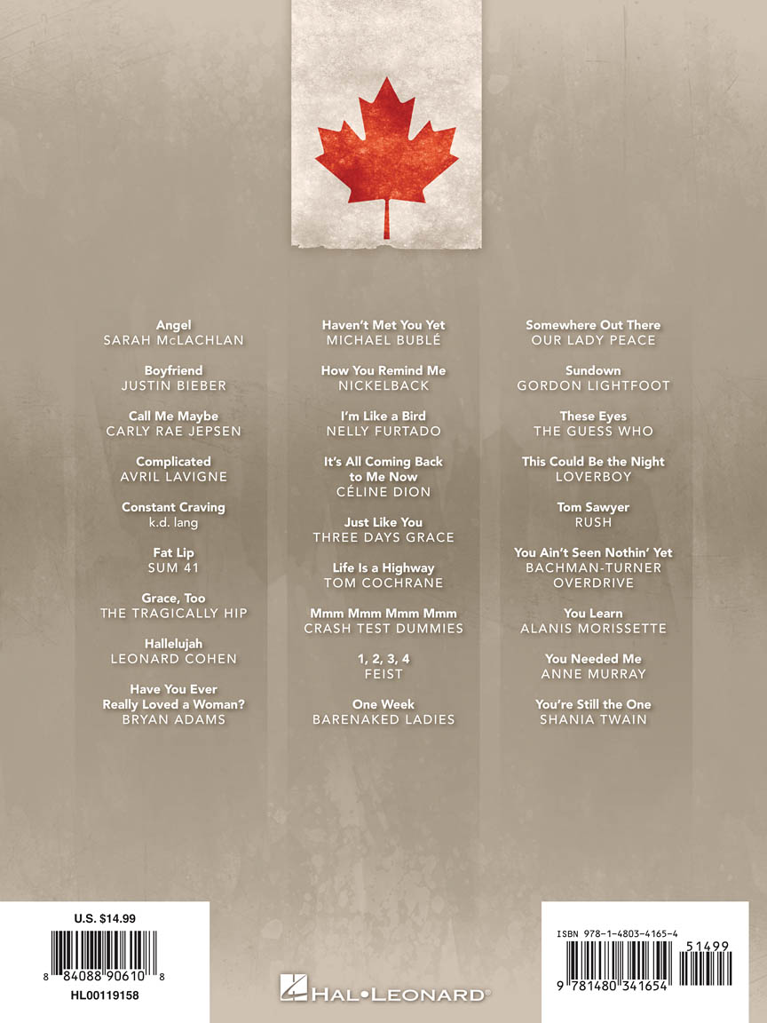 Canadian Rock & Pop Hits 27 Songs Featuring Canada's Top Artists PVG