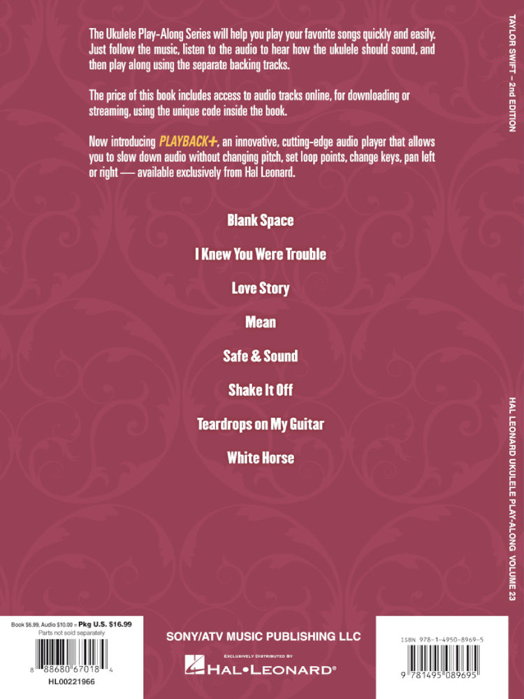 Taylor Swift 2nd Edition Ukulele Play Along Volume 23 BK/OLA