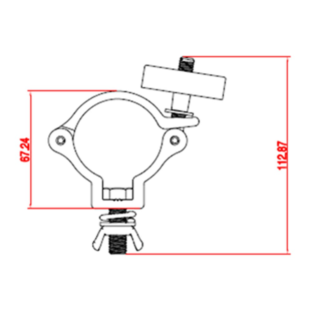 Event Lighting CLAMPP50L Aluminium Pipe Clamp Suits 46-51mm in Black