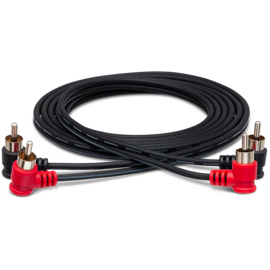 Hosa CRA202RR Stereo Interconnect Dual Right Angle RCA to Same, 2M