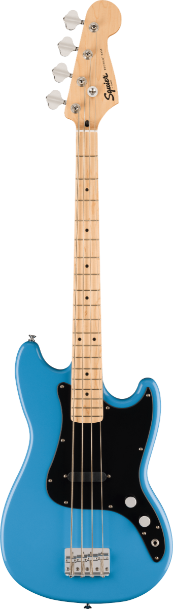 Squier FSR Squier Sonic Bronco Bass, Maple Fingerboard, Black Pickguard in California Blue