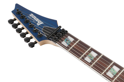 Ibanez Prestige RG653DX Electric Guitar in Transparent Deep Blue Flat