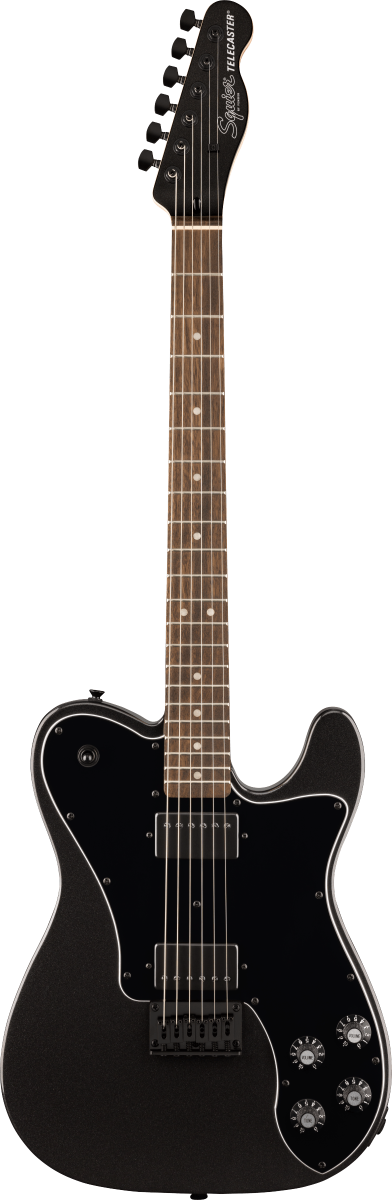 Squier FSR Affinity Series Telecaster Deluxe, Laurel Fingerboard, Black Pickguard, Black Hardware, Matching Headstock in Metallic Black