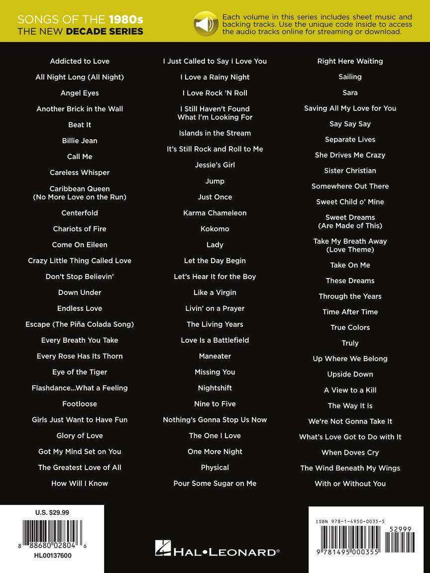 Songs of the 1980s The New Decade Series PVG BK/OLA