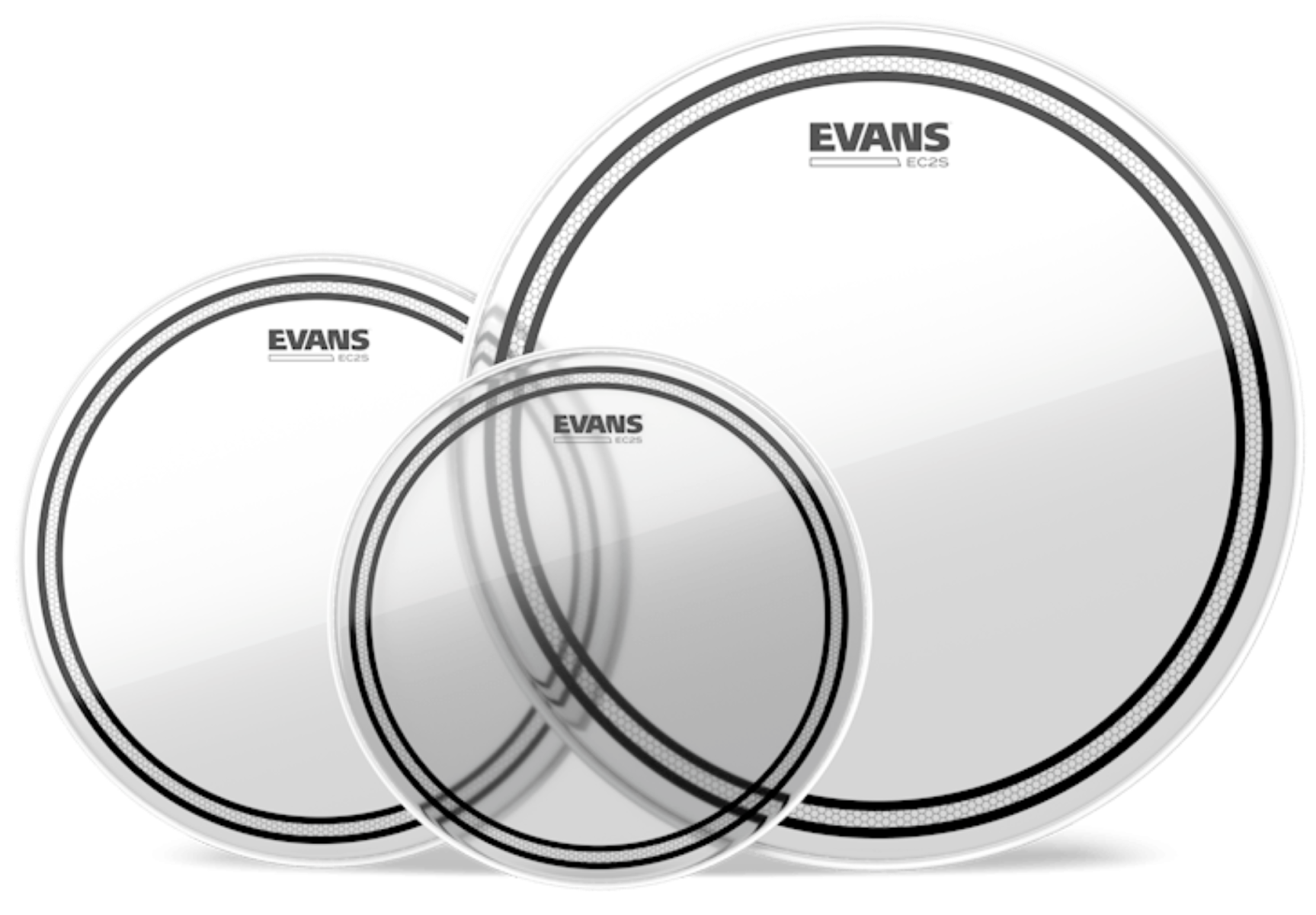 Evans EC2S Clear Rock Pack 10", 12" and 16" & Evans 14" HD Dry Snare Batter