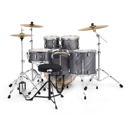 PDP MainStage 5pc Drum Kit w/Paiste Cymbals & Stool in Twisted Graphite