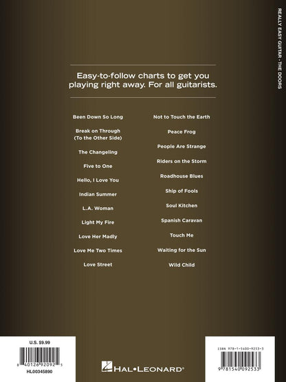 The Doors Really Easy Guitar Series 22 Songs with Chords Lyrics & Basic Tab